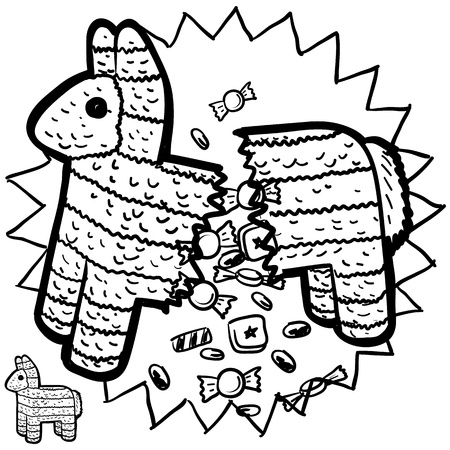 Pinata coloring art stock illustrations cliparts and royalty free pinata coloring art vectors