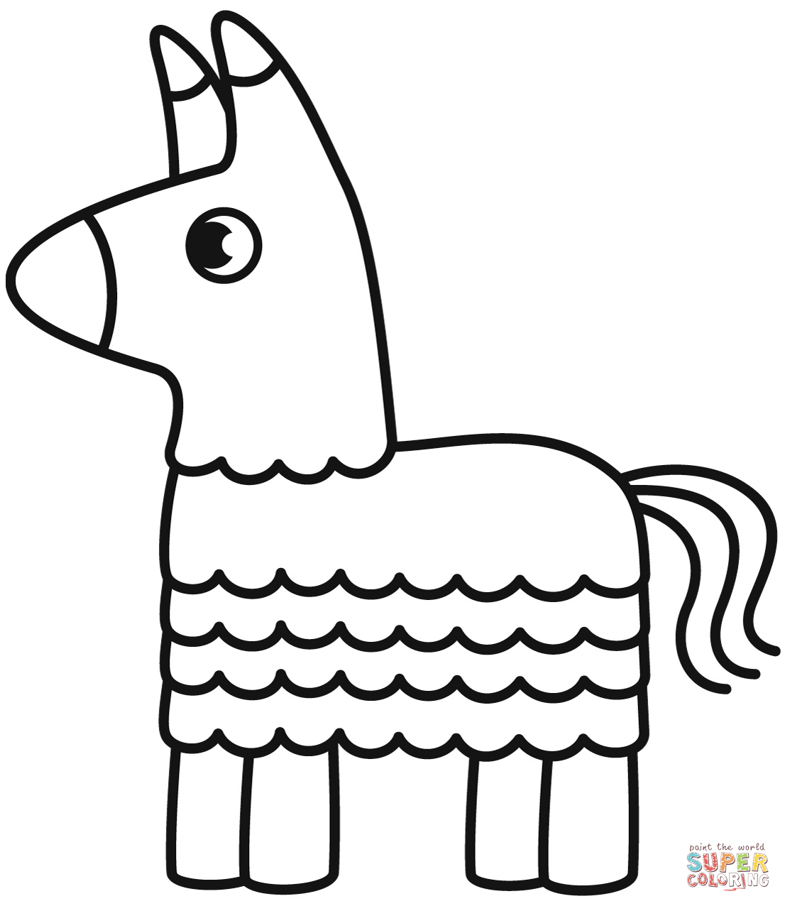 Donkey pinata coloring page free printable coloring pages