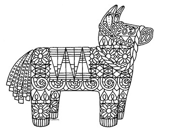 Pinata zentangle coloring page by pamela kennedy tpt