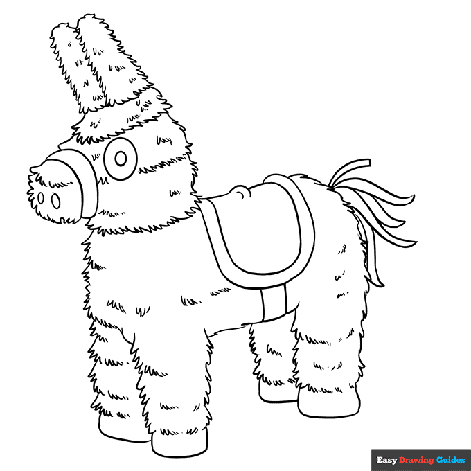 Pinata coloring page easy drawing guides