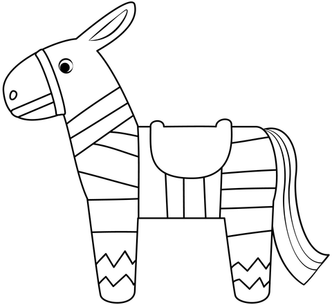 Donkey pinata coloring page free printable coloring pages