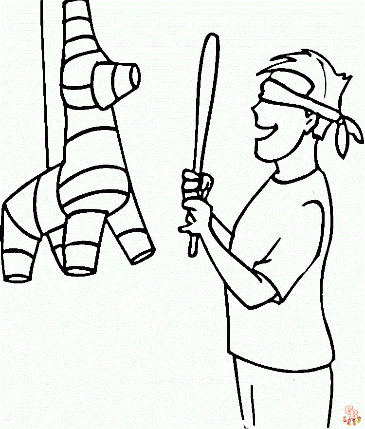 Printable pinata coloring pages free for kids and adults