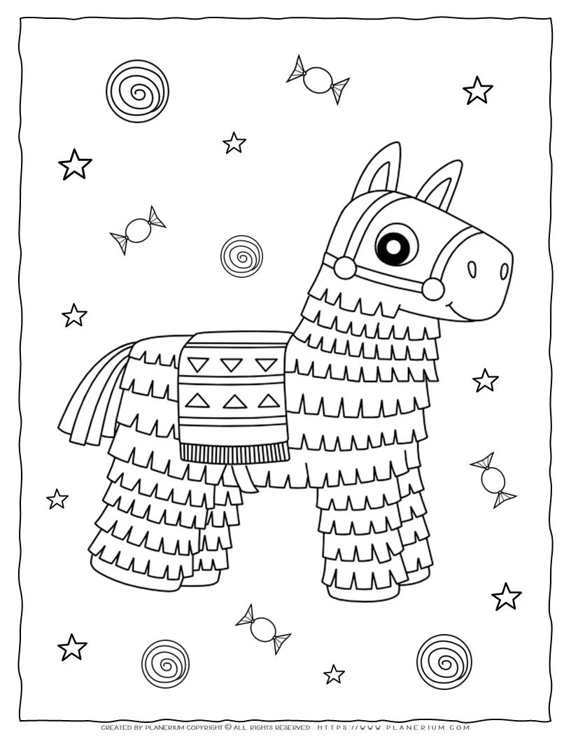 Get your kids excited for cinco de mayo with our piãata fun coloring page