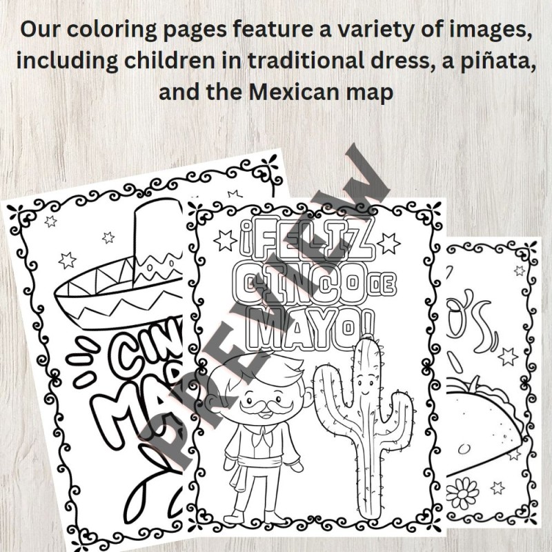 Cinco de mayo coloring sheets