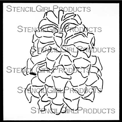 Pine cone stencil jane lafazio stencilgirl products