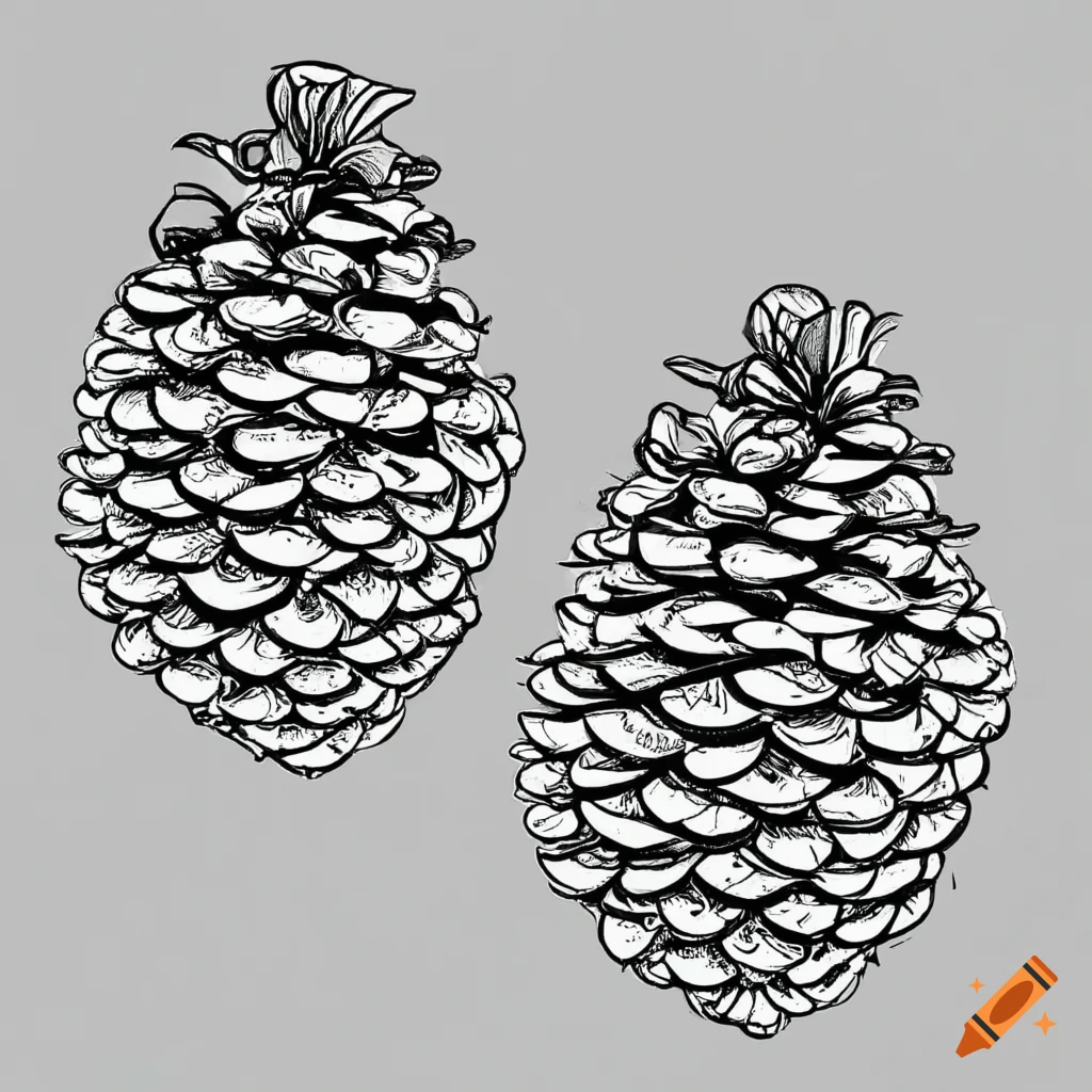 Drawing of a pinecone on