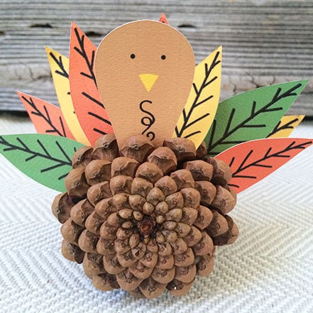 Pinecone turkey craft and free printable