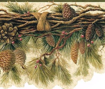 pine cone wallpaper borders