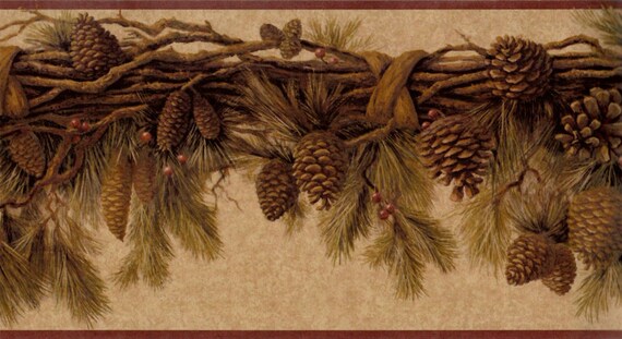 pine cone wallpaper borders