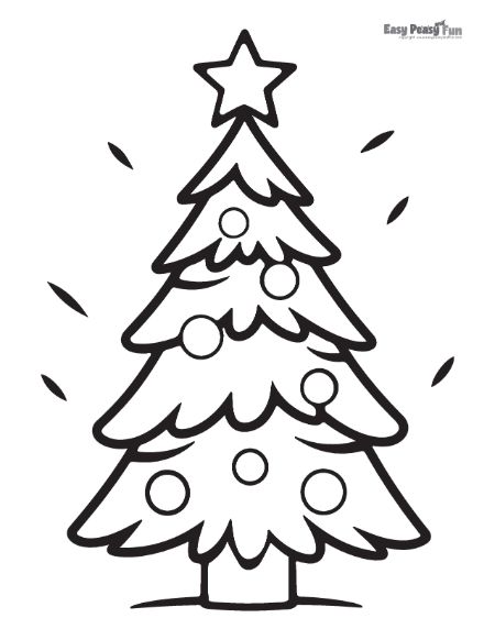Printable christmas tree coloring pages