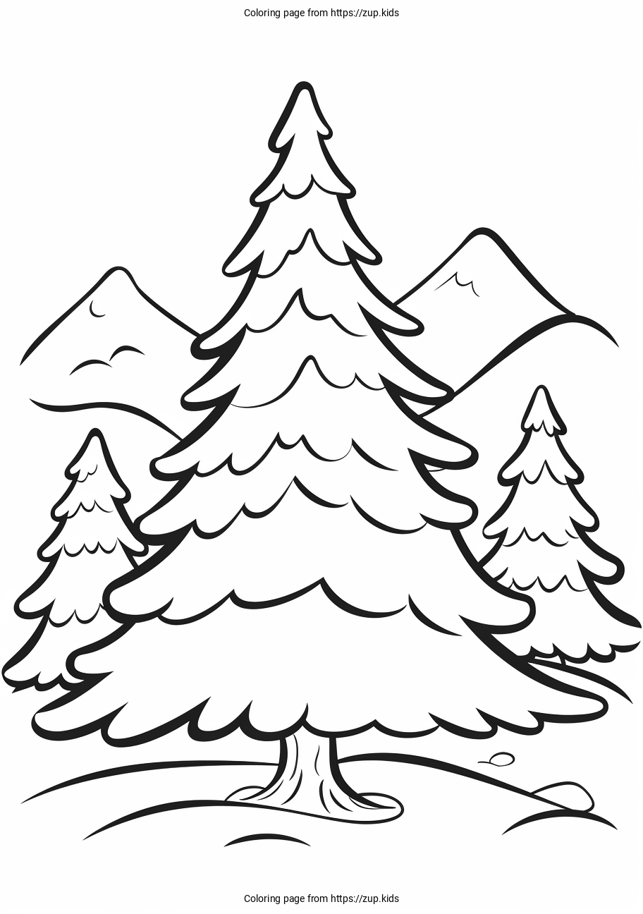 Christmas tree coloring page from