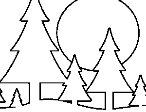 Pine trees coloring page