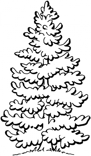 Kids under pine trees coloring pages