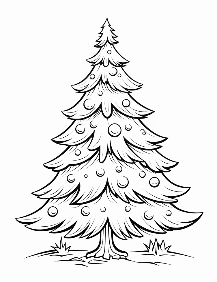 Christmas tree coloring pages for kids by asadul islam on