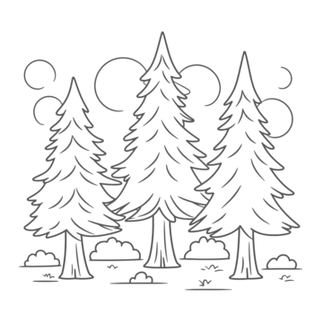 Simple pine tree vector design images simple line art evergreen pine tree logo design tree drawing logo drawing tree sketch png image for free download