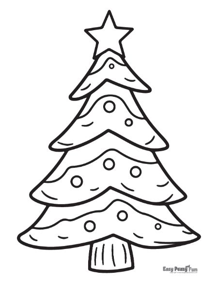 Printable christmas tree coloring pages