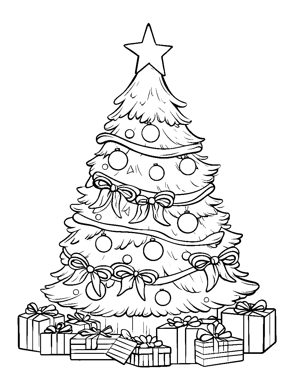 Christmas tree coloring pages free printables
