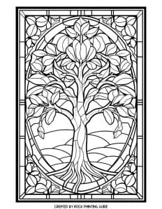 Free stained glass fall coloring pages for adults