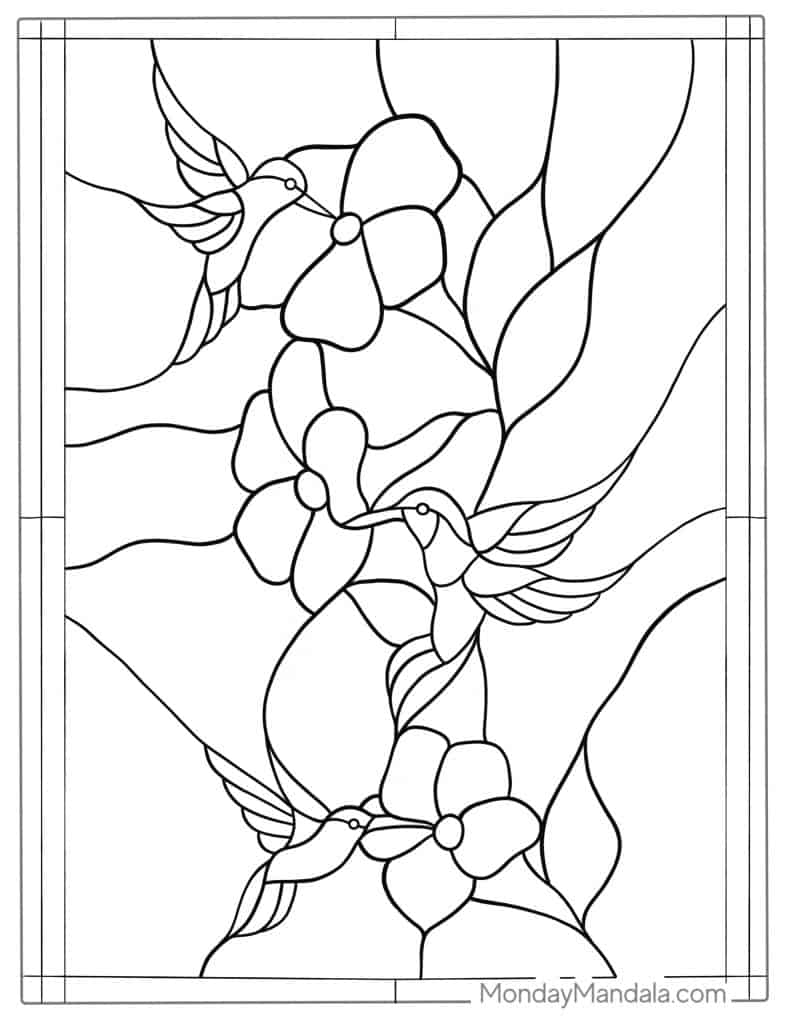 Stained glass coloring pages free pdf printables