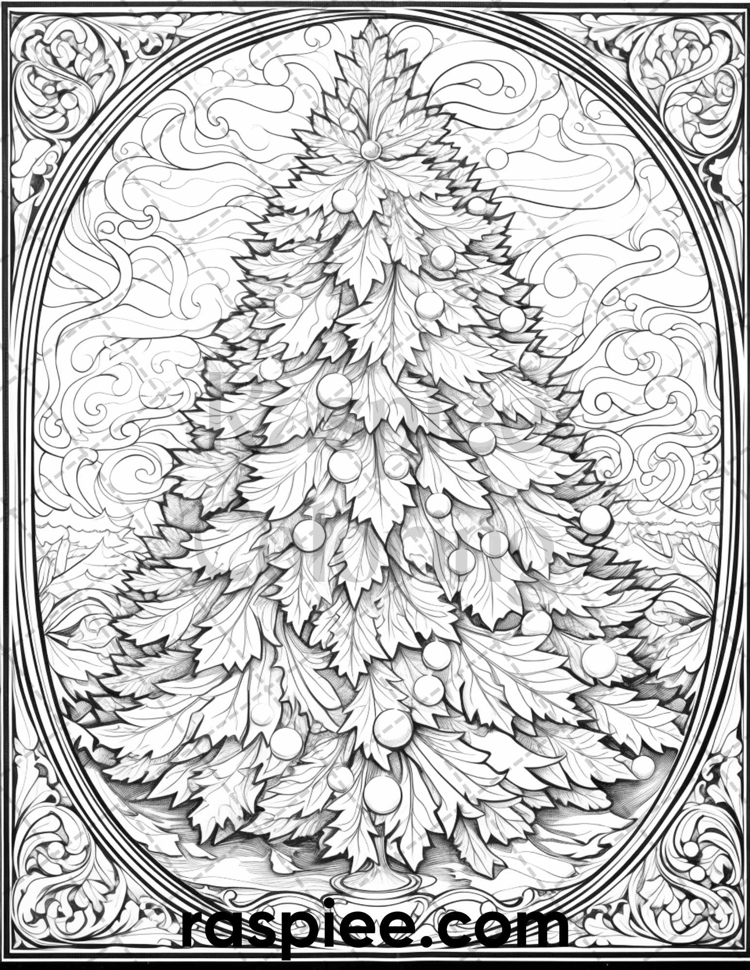 Christmas stained glass grayscale coloring pages for adults printa â coloring