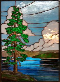 Stained glass pine tree patterns
