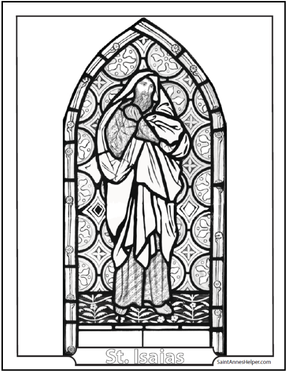 Stained glass coloring pages âï church window coloring printables