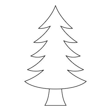 Premium vector coloring page with christmas tree for kids