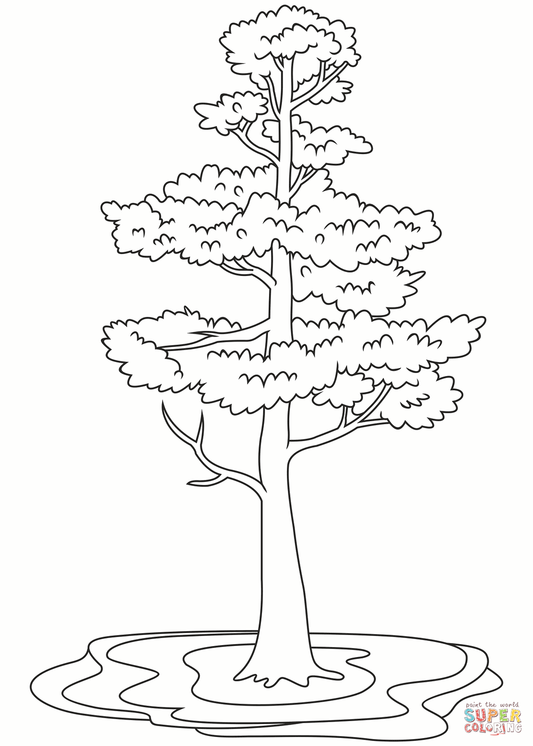 Pine tree coloring page free printable coloring pages