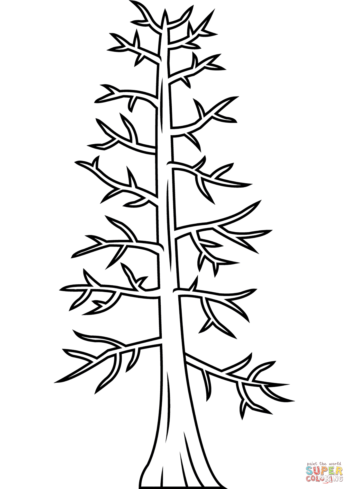 Bare tree coloring page free printable coloring pages