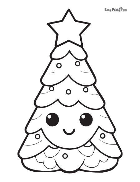 Printable christmas tree coloring pages