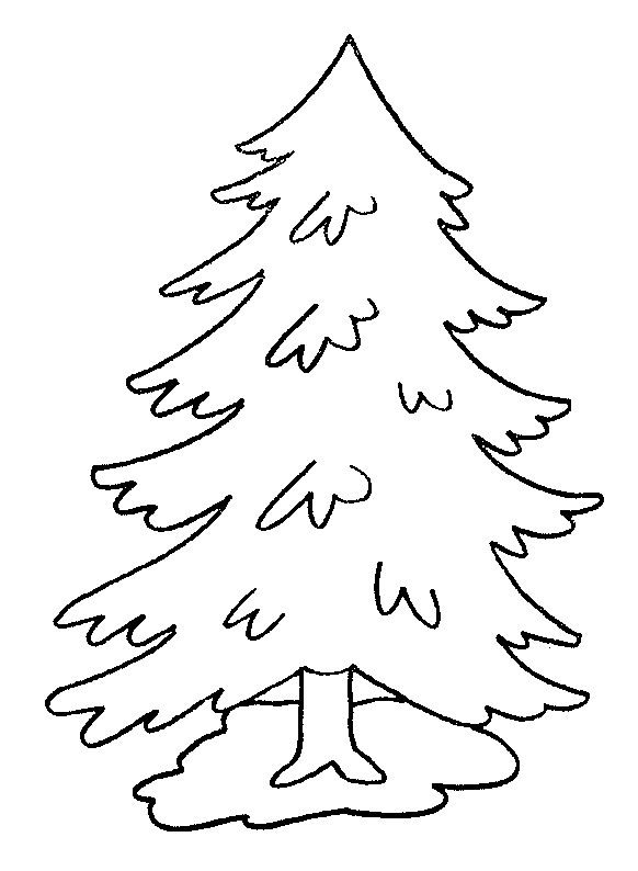 Kids under pine trees coloring pages