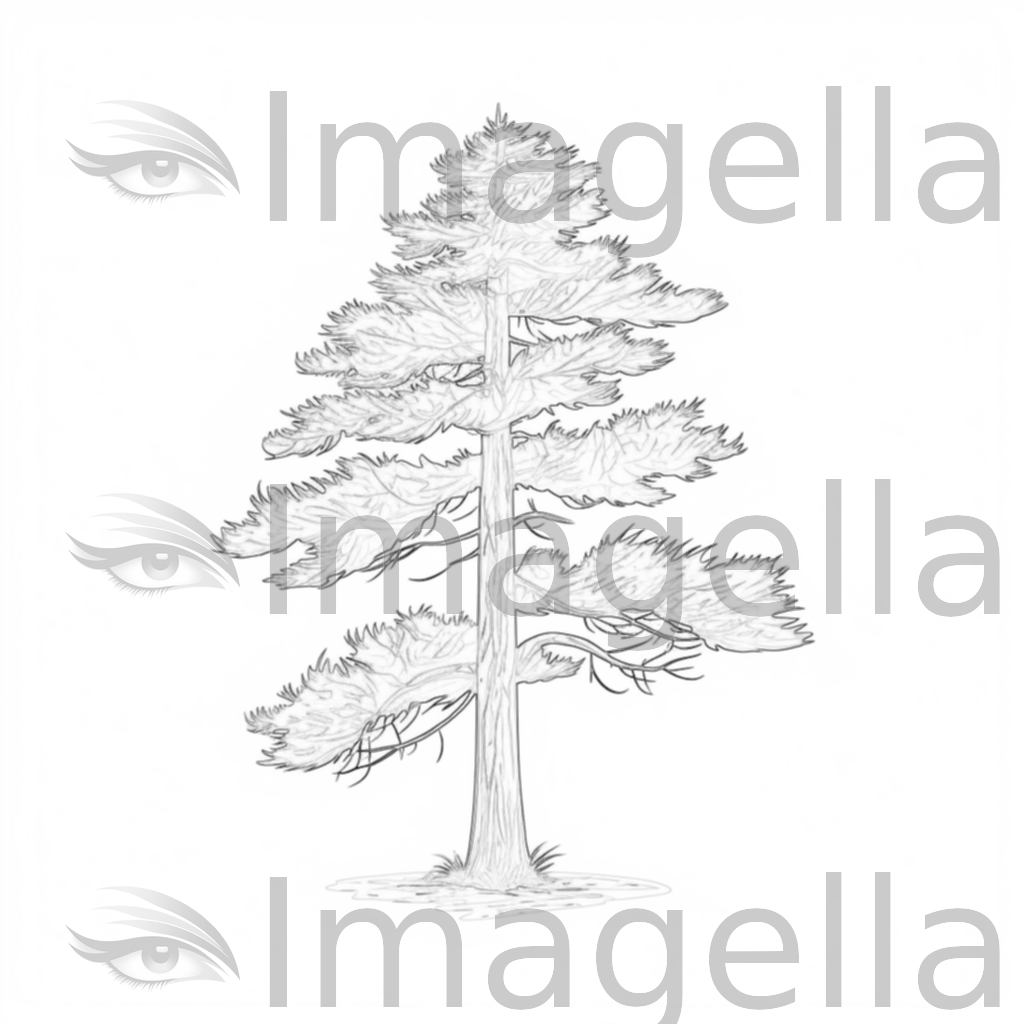 Pine tree clipart in minimalist art style k vector svg clipart â