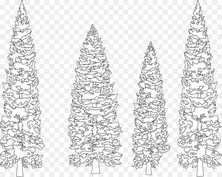 Christmas tree line drawing png download