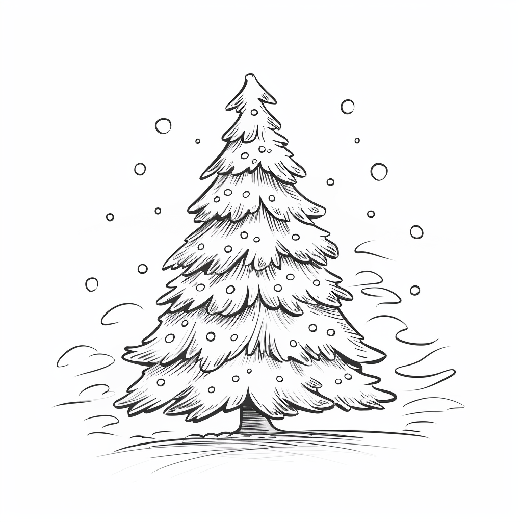 Christmas tree coloring page free