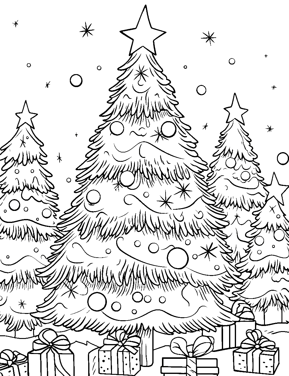 Christmas tree coloring pages free printables