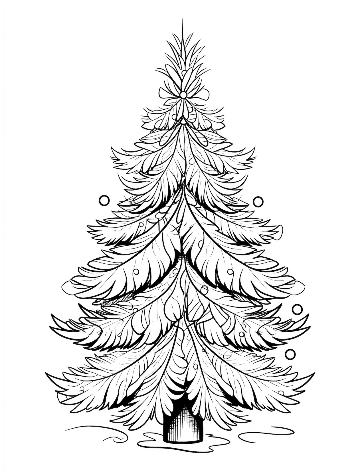 Joyful christmas tree coloring pages