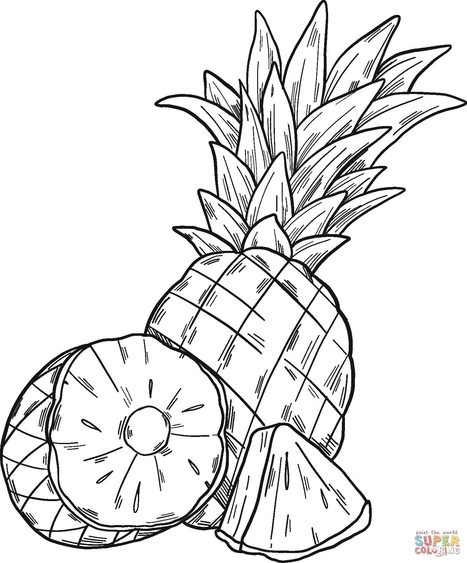 Pineapples coloring page free printable coloring pages