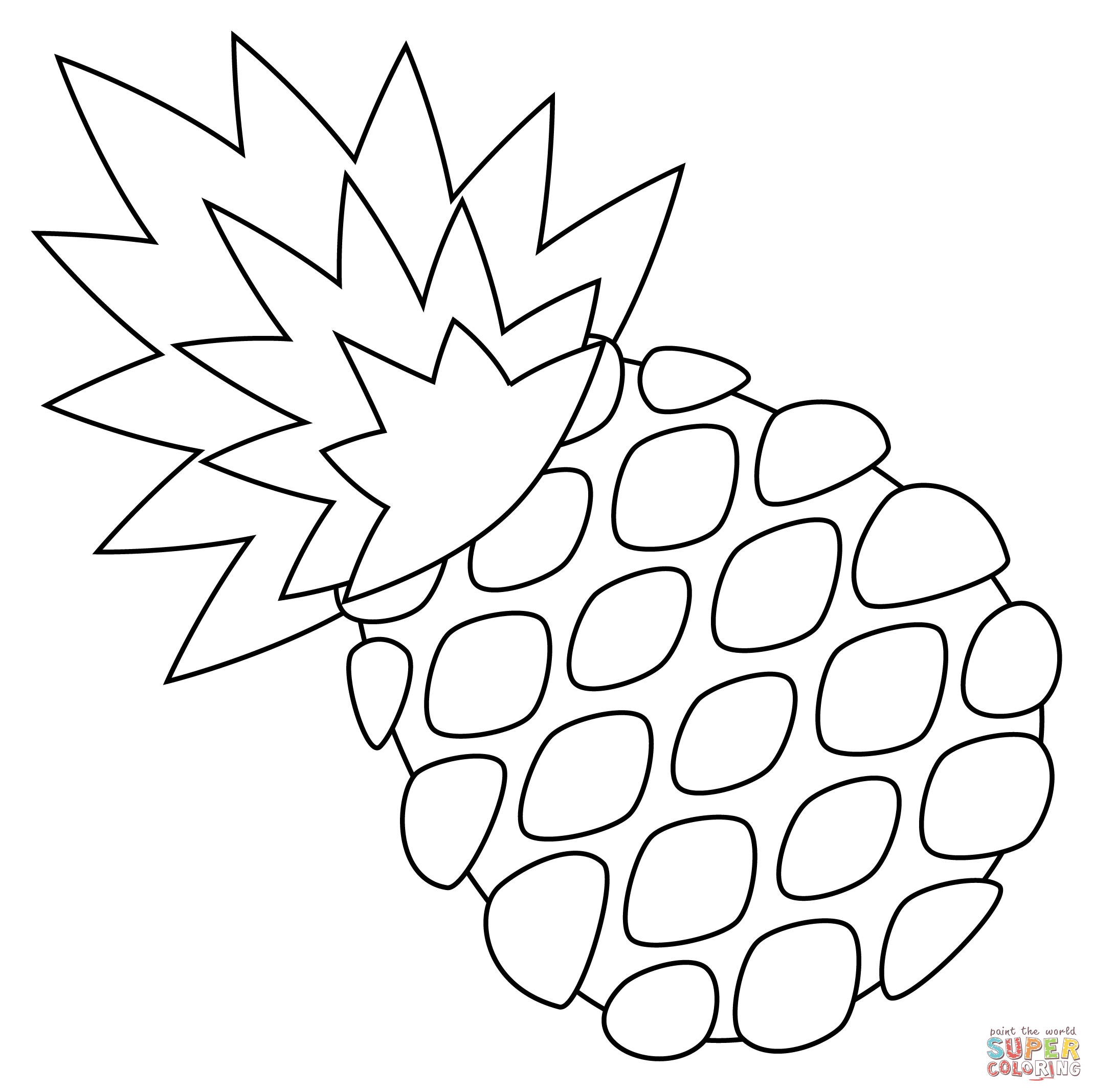 Pineapple coloring page free printable coloring pages