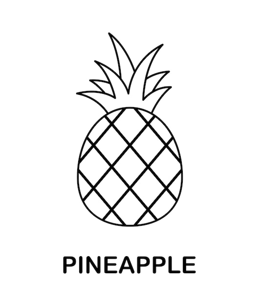 Premium vector coloring page with pineapple for kids