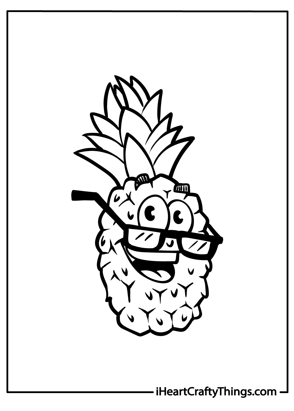 Pineapple coloring pages free printables