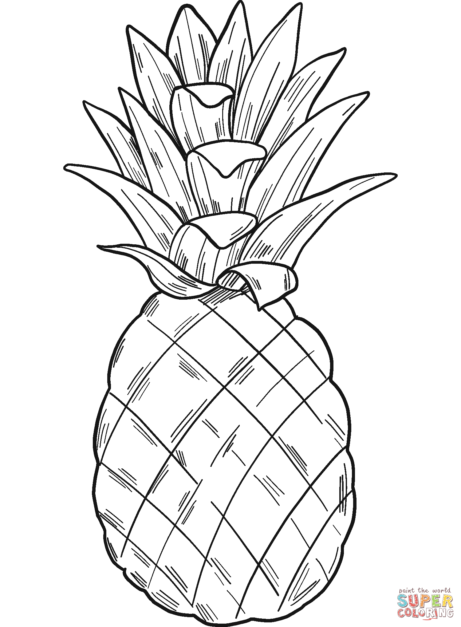 Pineapple coloring page free printable coloring pages