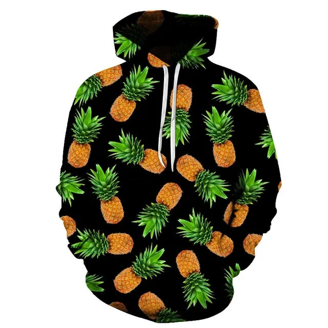 Pineapple fruit seamless pattern d all over print hoodie gift for men and women