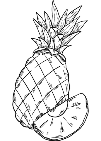 Pineapple coloring page free printable coloring pages