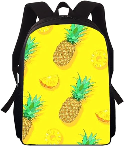 Gdpootree pineapple fruits fresh â d print kids backpack primary school bags for boys girls back pack students school book bags a fashion