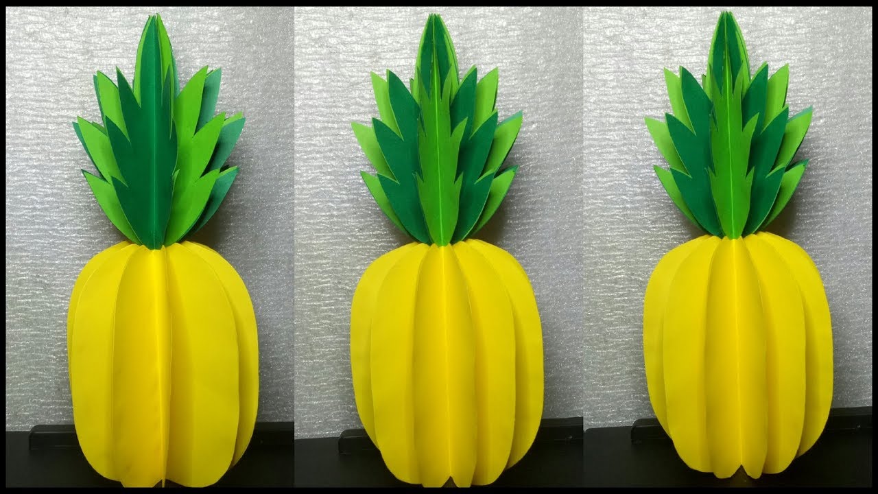 D paper pineapple easy paper craft for nutrition month