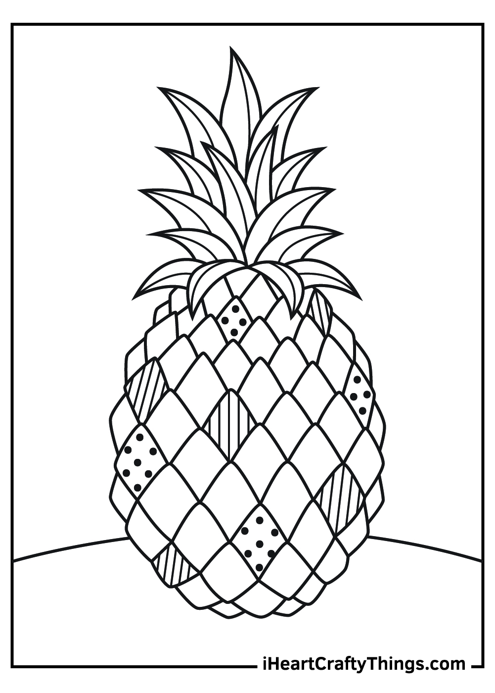 Pineapple coloring pages free printables