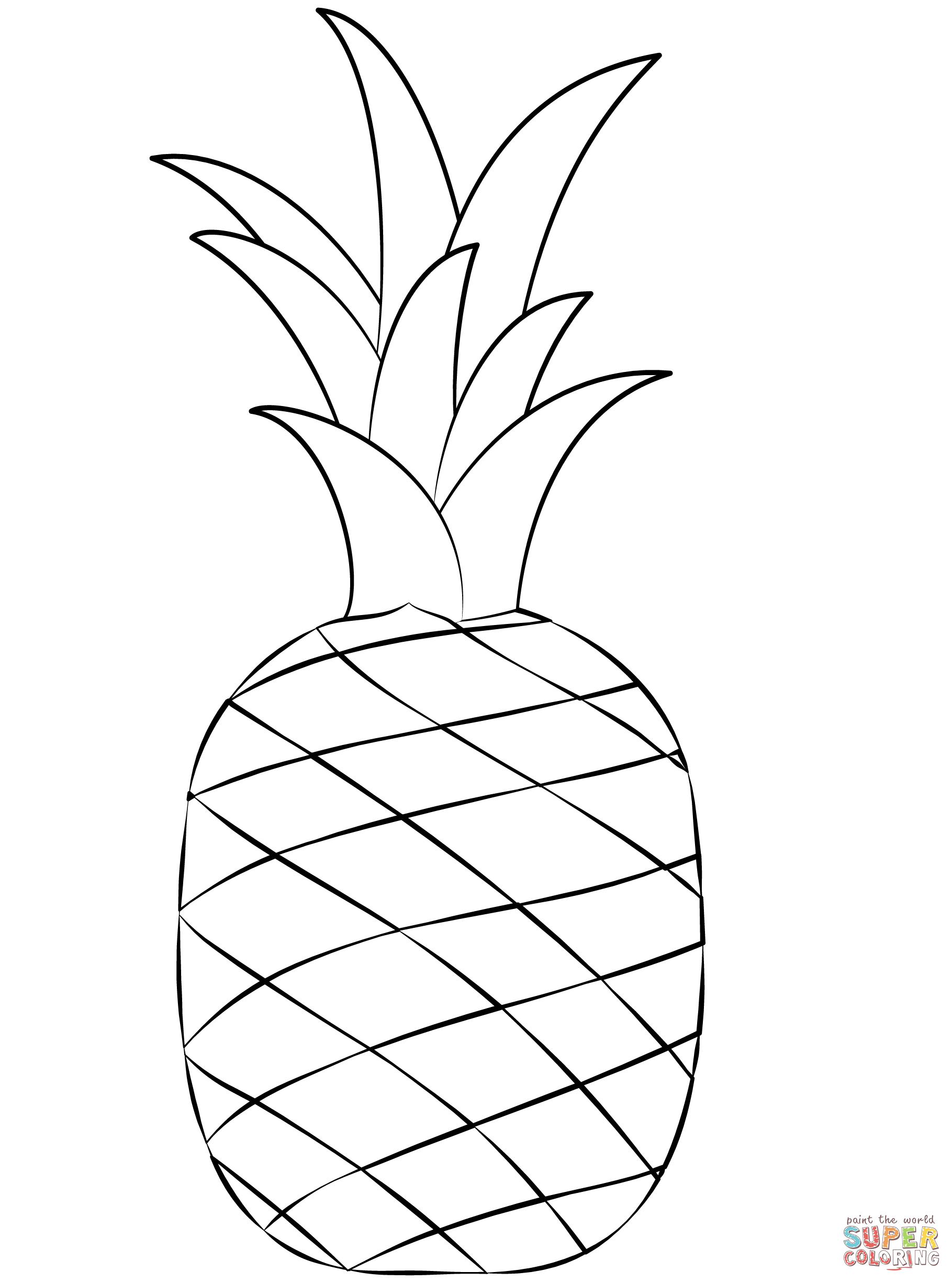 Pineapple coloring page free printable coloring pages