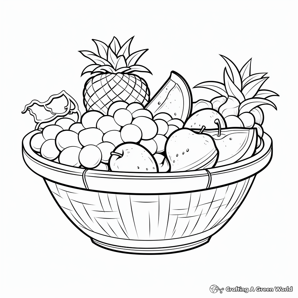 Fruit basket coloring pages