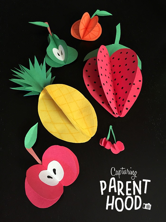 D paper fruits for summer â capturing parenthood