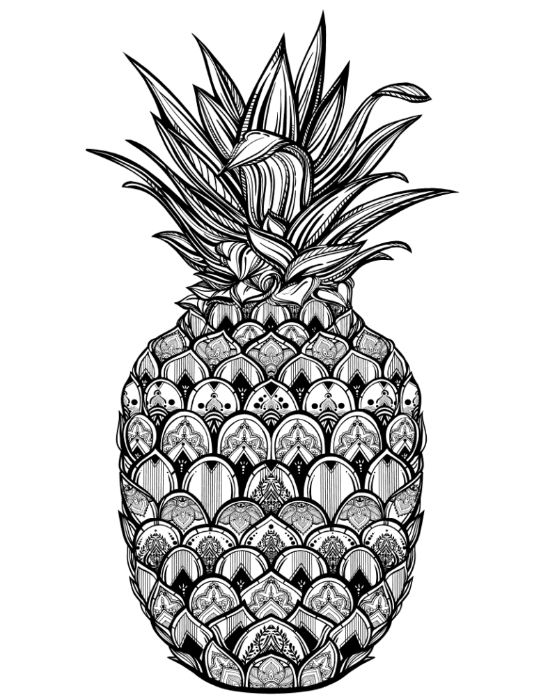 Pineapple pictures to color de